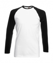 Valueweight Long Sleeve Baseball T in weiss / schwarz
